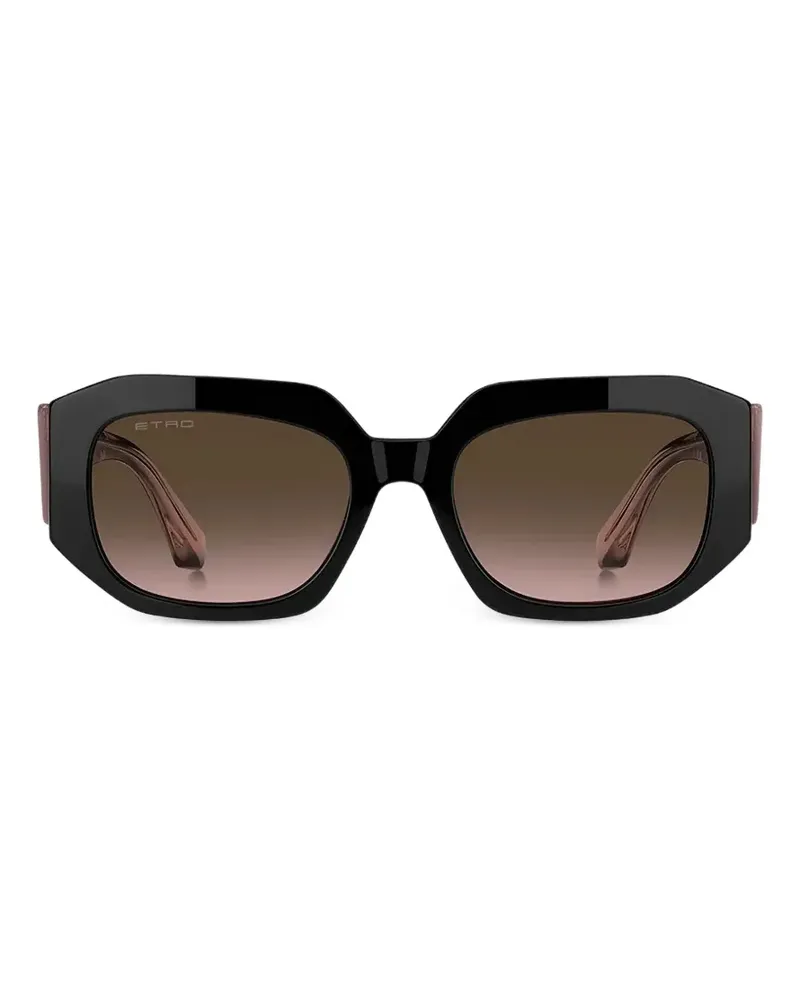 Etro Geometrische Sonnenbrille mit Glitter-Detail - Schwarz Schwarz