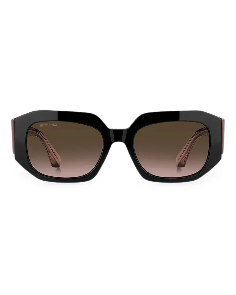 Etro geometric-frame glitter-detail sunglasses - Schwarz Schwarz