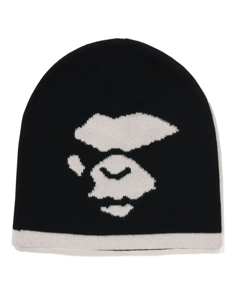BAPE Beanie mit Affenmotiv - Schwarz Schwarz