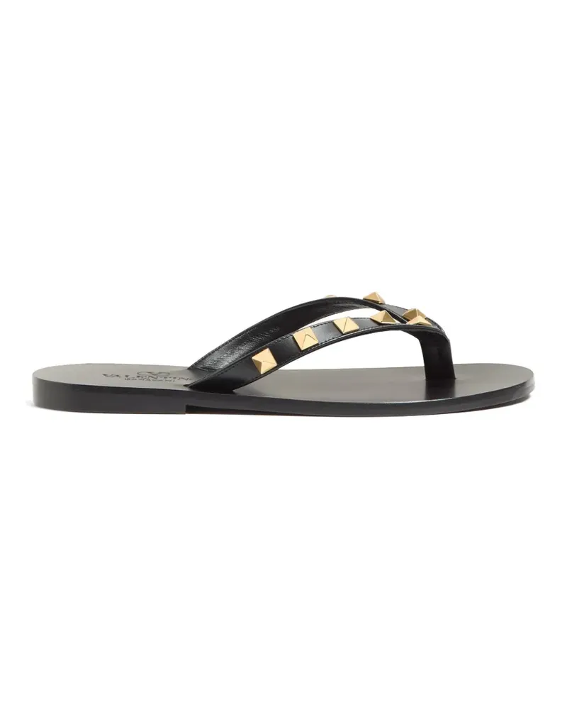 Valentino Garavani Rockstud calfskin thong sandals 05mm - Schwarz Schwarz