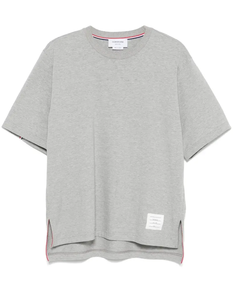 Thom Browne T-Shirt mit RWB-Streifendetail - Grau Grau