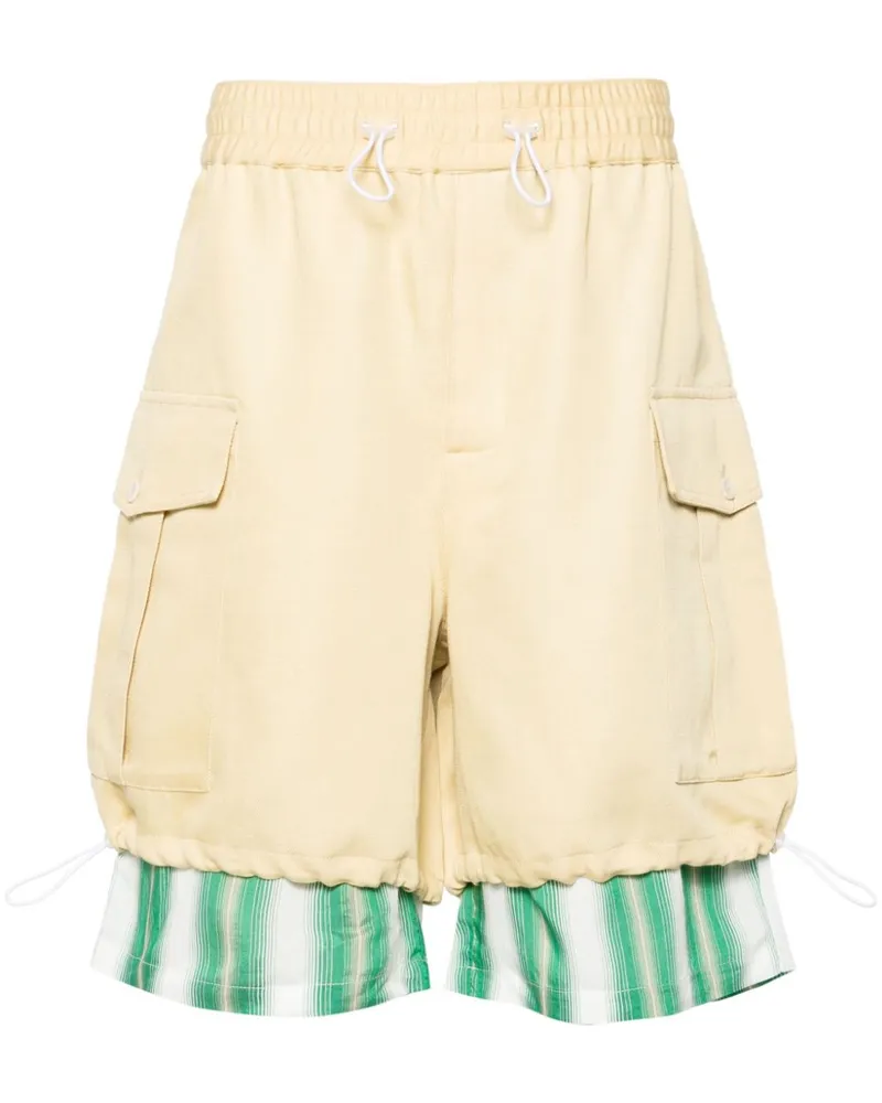 Wales Bonner Cargo-Shorts im Layering-Look Gelb