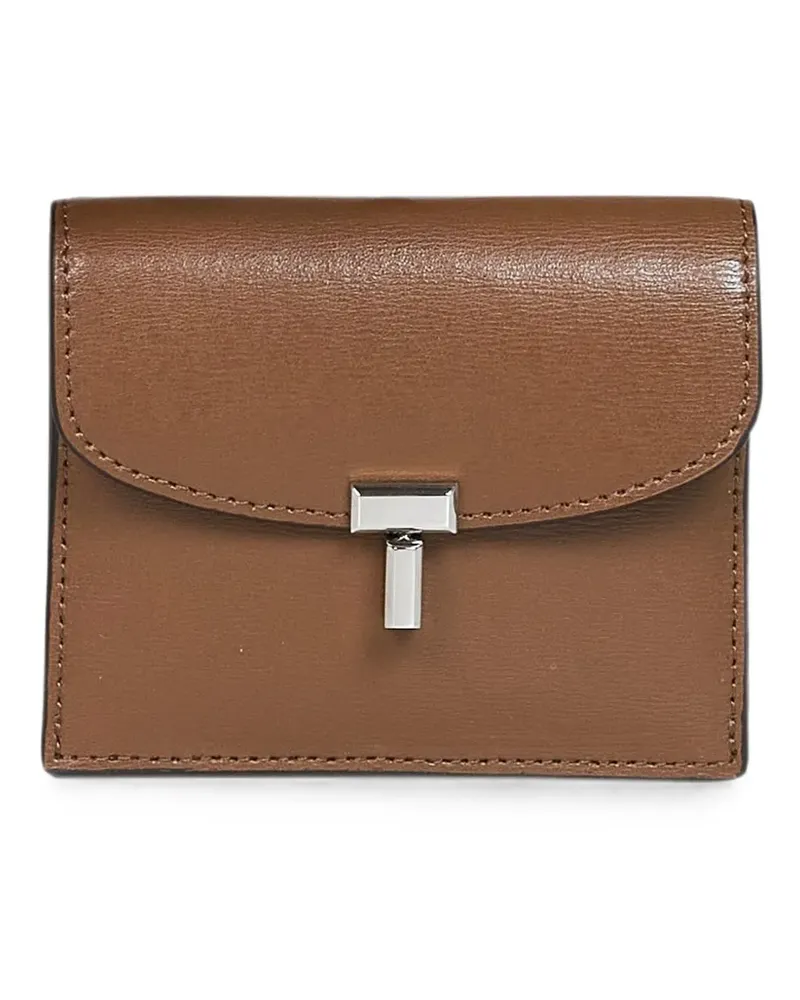 Totême T-Lock leather wallet - Braun Braun