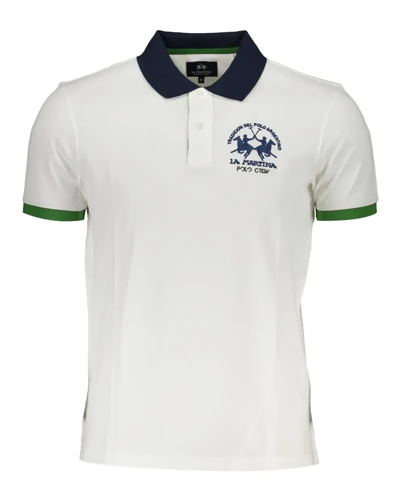 La Martina logo-embroidered contrast-trim polo shirt - Weiß Weiß