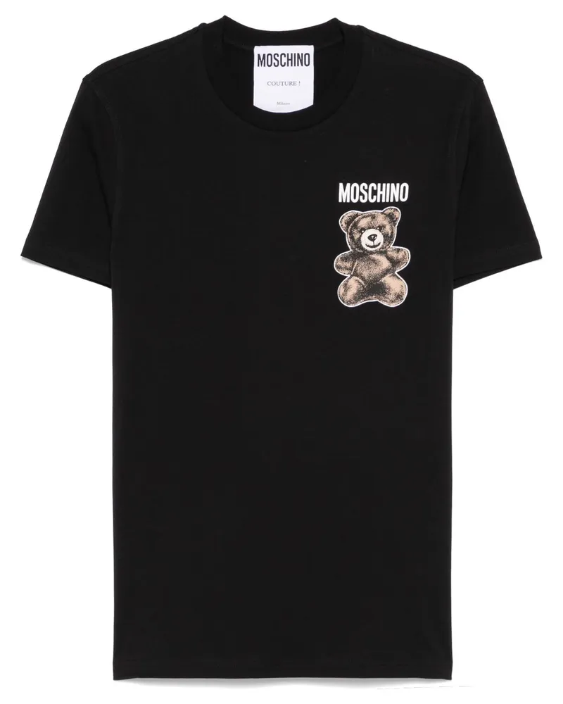 Moschino T-Shirt mit Teddy-Print - Schwarz Schwarz