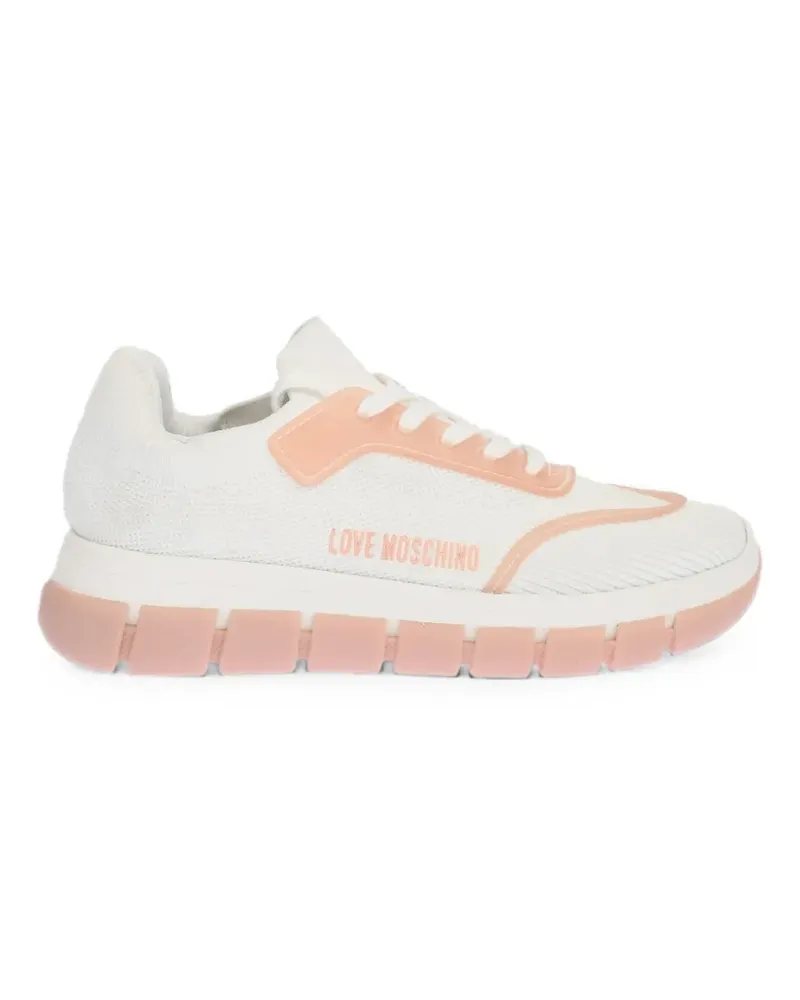 Moschino perforated panelled sneakers - Weiß Weiß