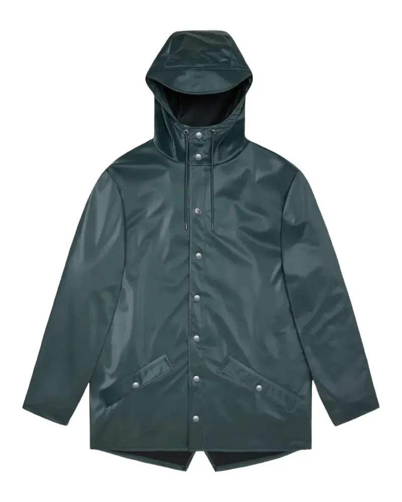 RAINS Kapuzenjacke mit Druckknöpfen - Grün Grün