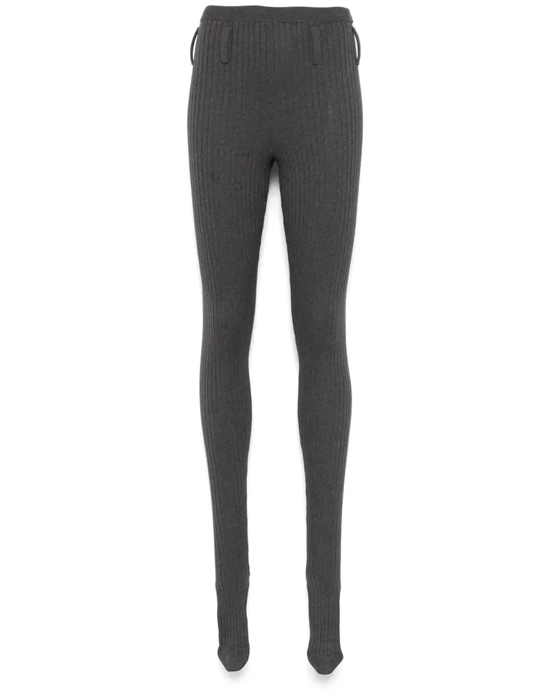 Prada Gerippte Leggings - Grau Grau