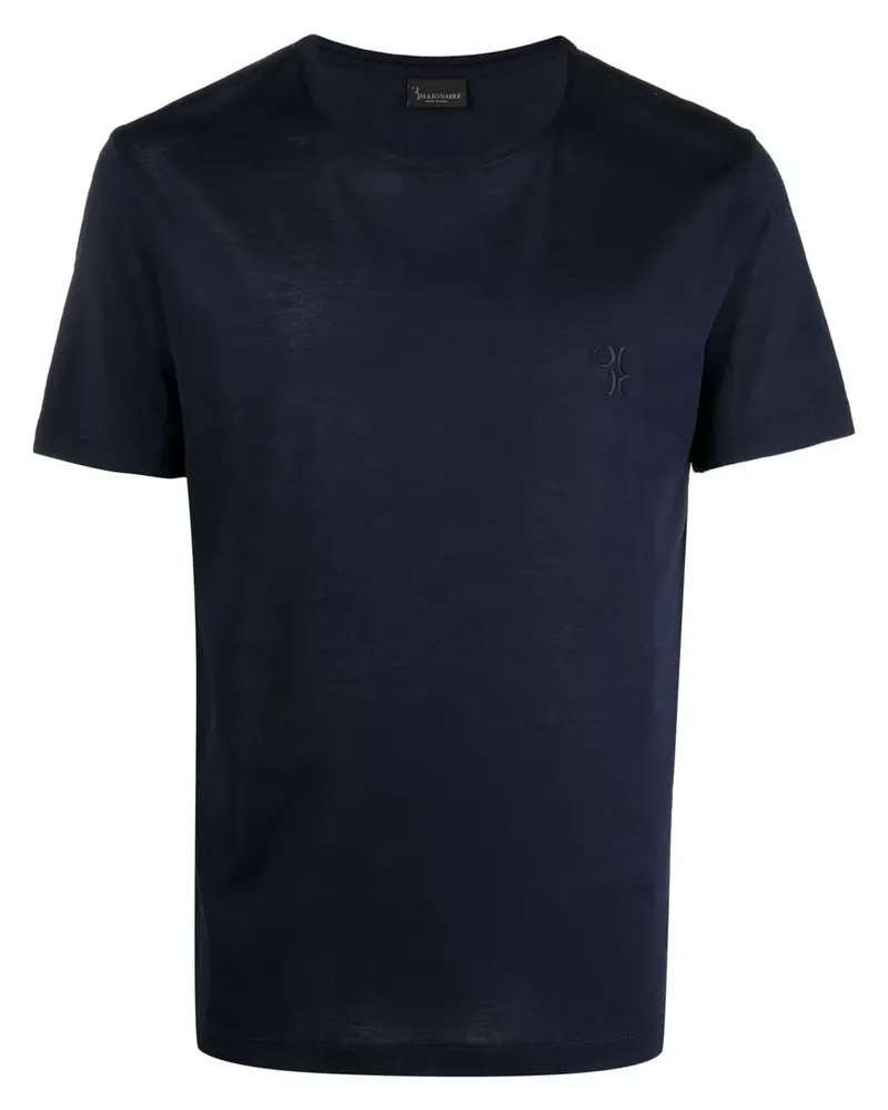 Billionaire T-Shirt mit Logo-Stickerei - Blau Blau