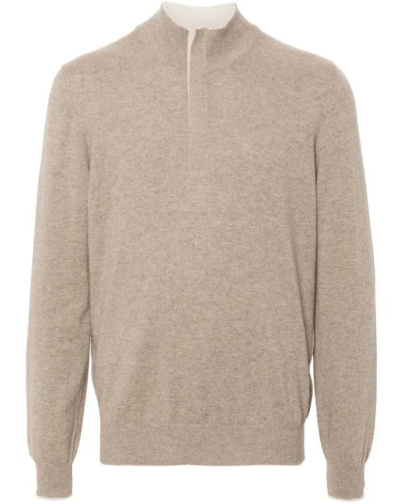 La Fileria Pullover mit Kontrastdetails Nude