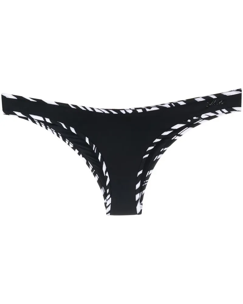 Karl Lagerfeld Bikinihöschen mit Zebrastreifen - Schwarz Schwarz