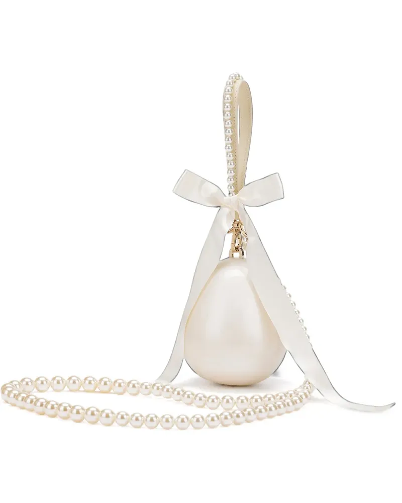 Simone Rocha Bow Pearl egg-shaped mini bag - Nude Nude