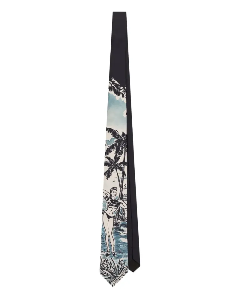 Dolce & Gabbana Krawatte mit Illustrations-Print - Blau Blau