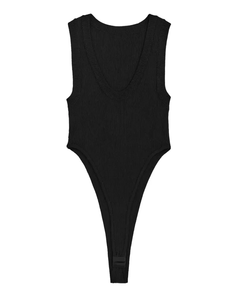 BEVZA ribbed-knit high-leg bodysuit - Schwarz Schwarz