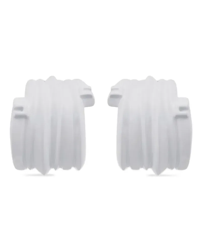 Elisabetta Franchi spiral pyramid-embossed earrings - Weiß Weiß