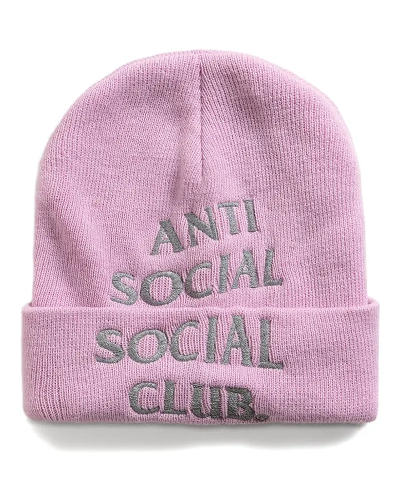 Anti Social Social Club logo-embroidered beanie - Rosa Rosa