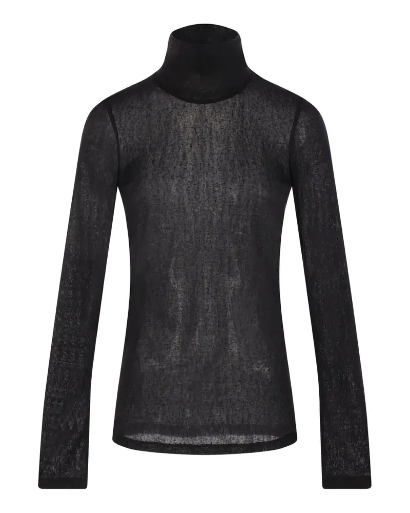 Melitta Baumeister sheer roll-neck top - Schwarz Schwarz