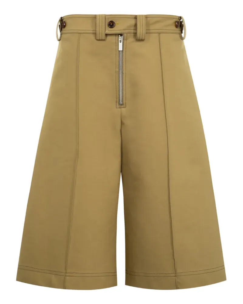 Christopher John Rogers zip-detail wide-leg shorts - Nude Nude