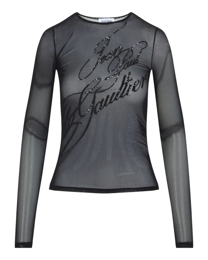 Jean Paul Gaultier T-Shirt mit Logo-Verzierung - Schwarz Schwarz