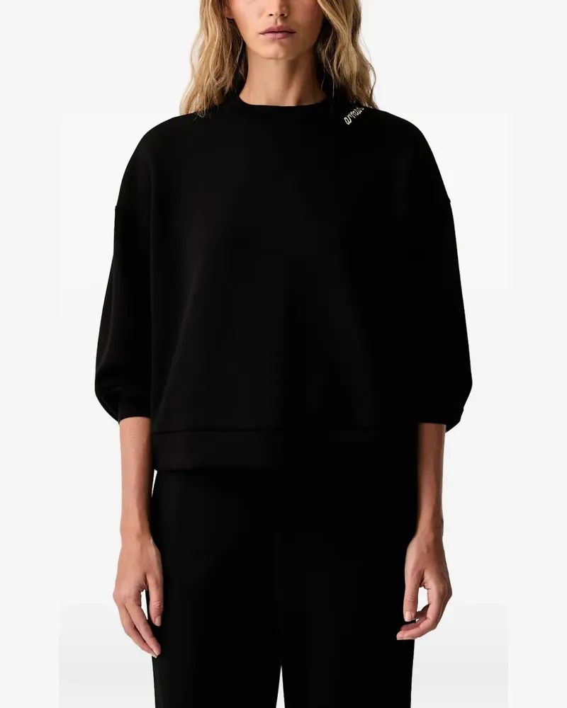 Armani Exchange logo-embroidered sweatshirt - Schwarz Schwarz