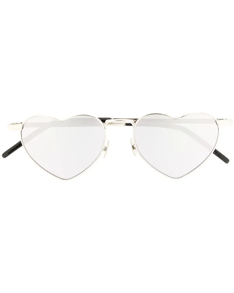 Saint Laurent Herzförmige Sonnenbrille - Silber Silber