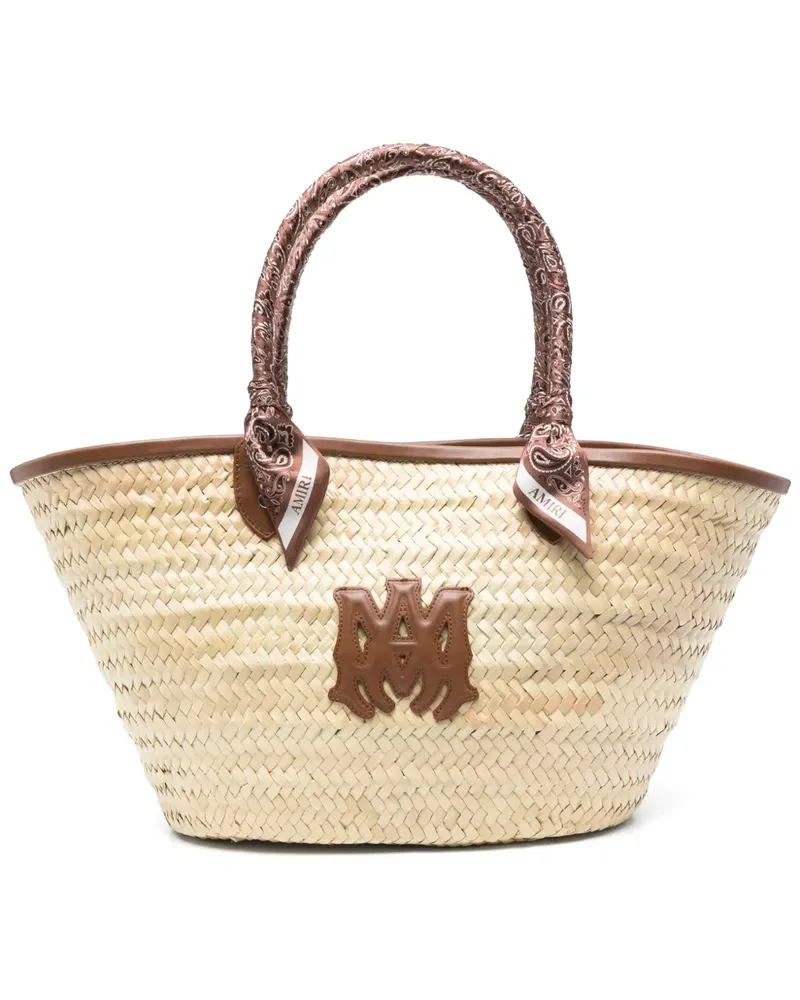 Amiri MA Tote Bag aus Bast - Nude Nude