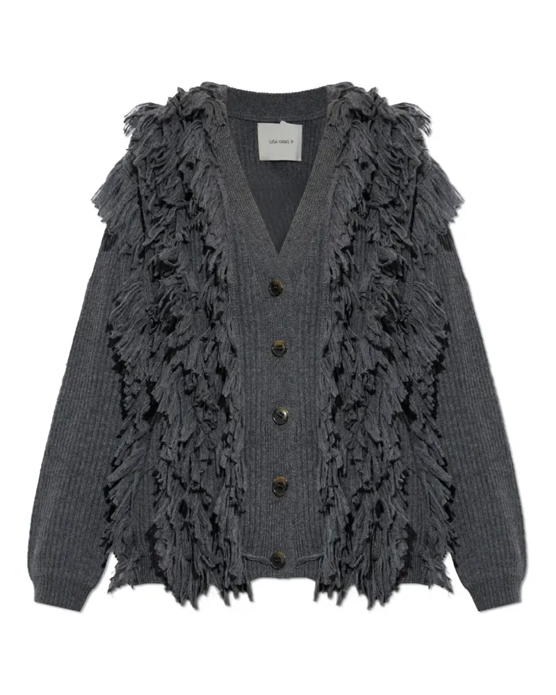 Lisa Yang Soreia Cardigan mit Fransen - Grau Grau