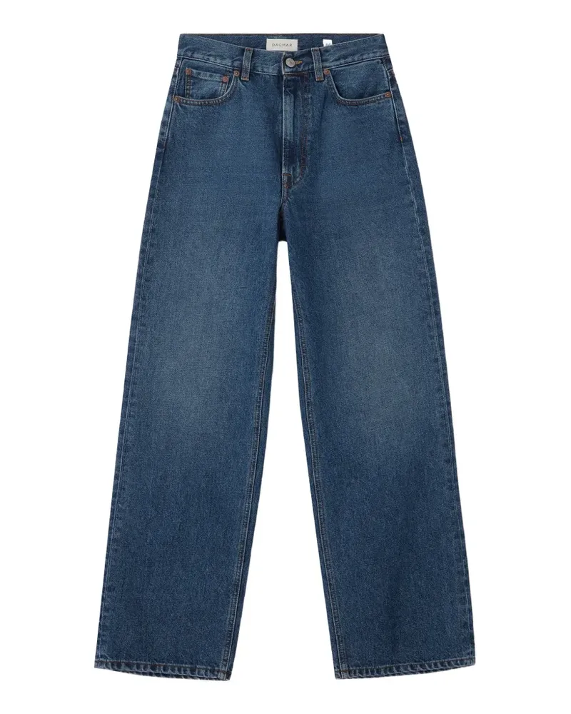 House of Dagmar Baggy-Fit-Wide-Leg-Jeans mit mittelhohem Bund - Blau Blau