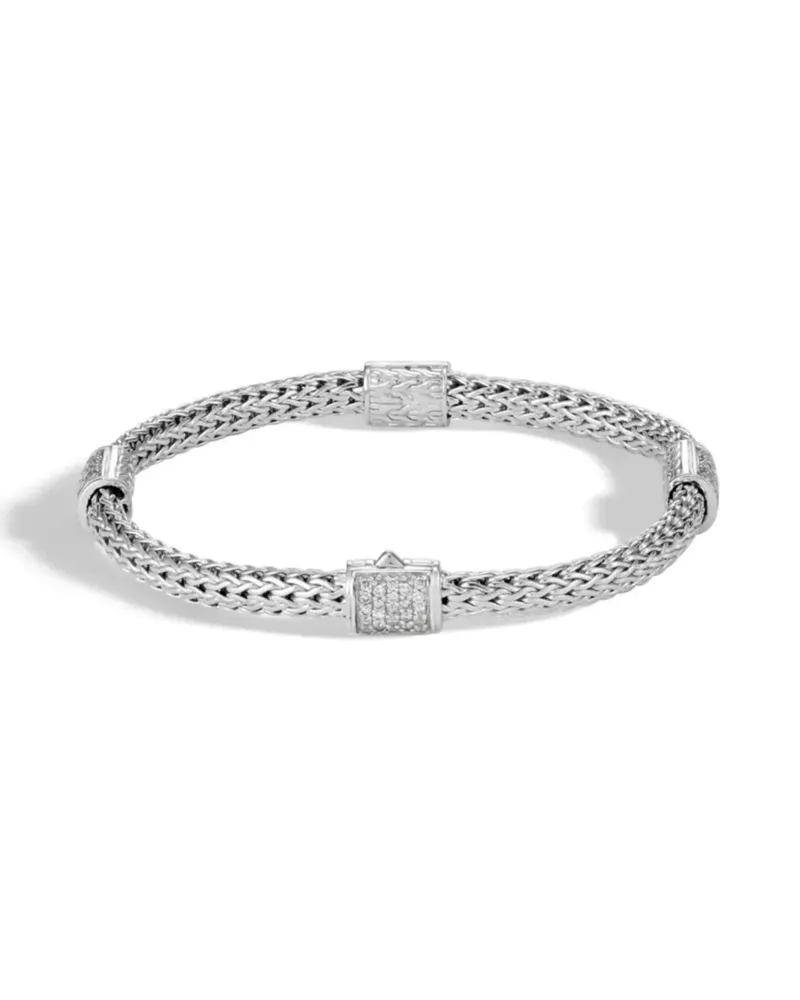 John Hardy Sterlingsilberarmband mit Diamanten Silber