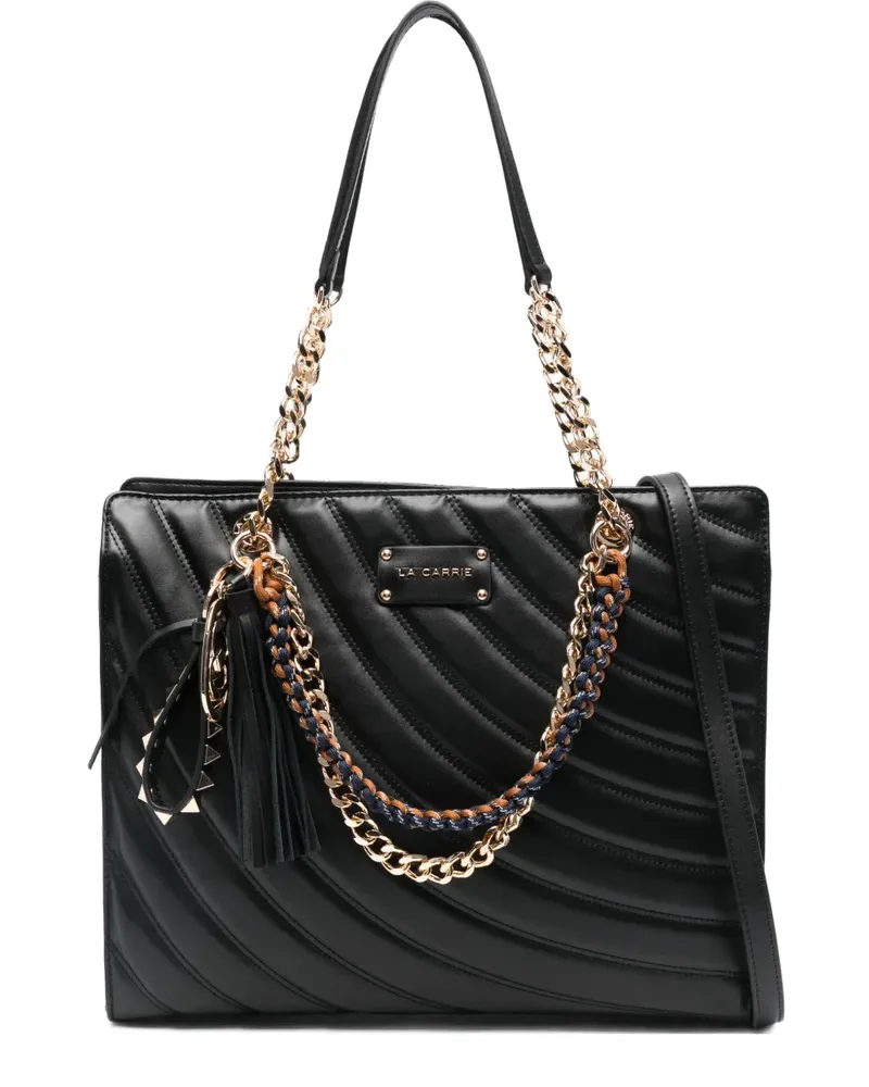 LA CARRIE quilted chain shoulder bag - Schwarz Schwarz