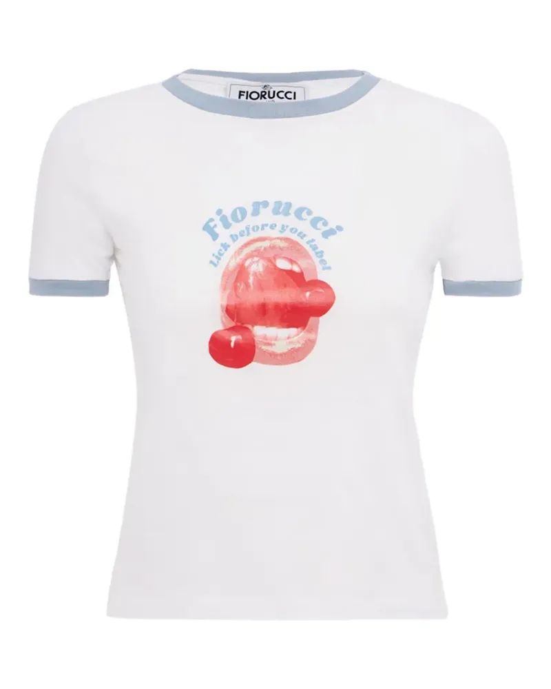 Fiorucci graphic-print ringer T-shirt - Weiß Weiß