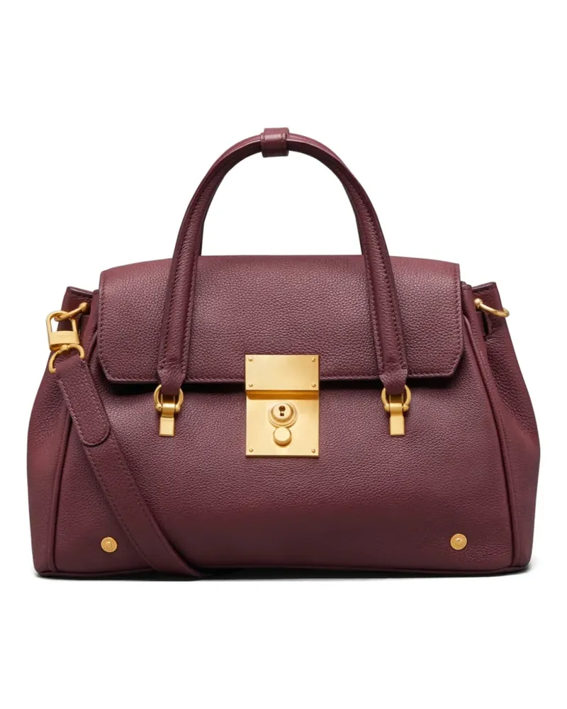 Thom Browne small Bolton grained leather tote bag - Rot Rot