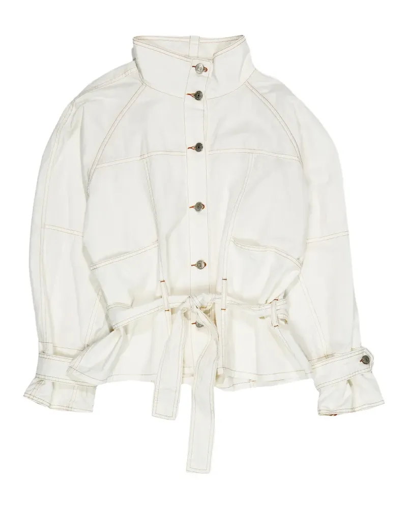 BIMBA Y LOLA Jacke mit Gürtel - Weiß Weiß