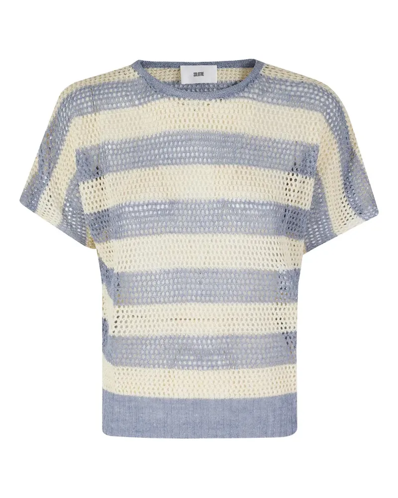 SOLOTRE Maglia Righe Latte striped open-knit sweater - Blau Blau