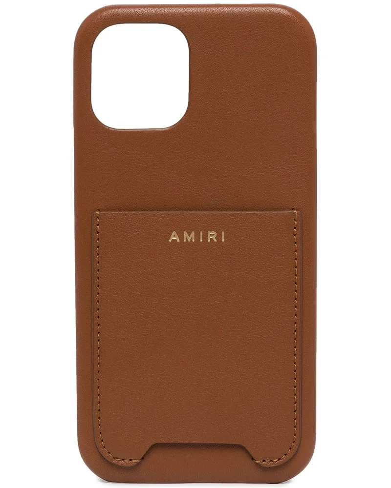 Amiri NAPPA IPHONE 12 BROWN PHONE CASE 