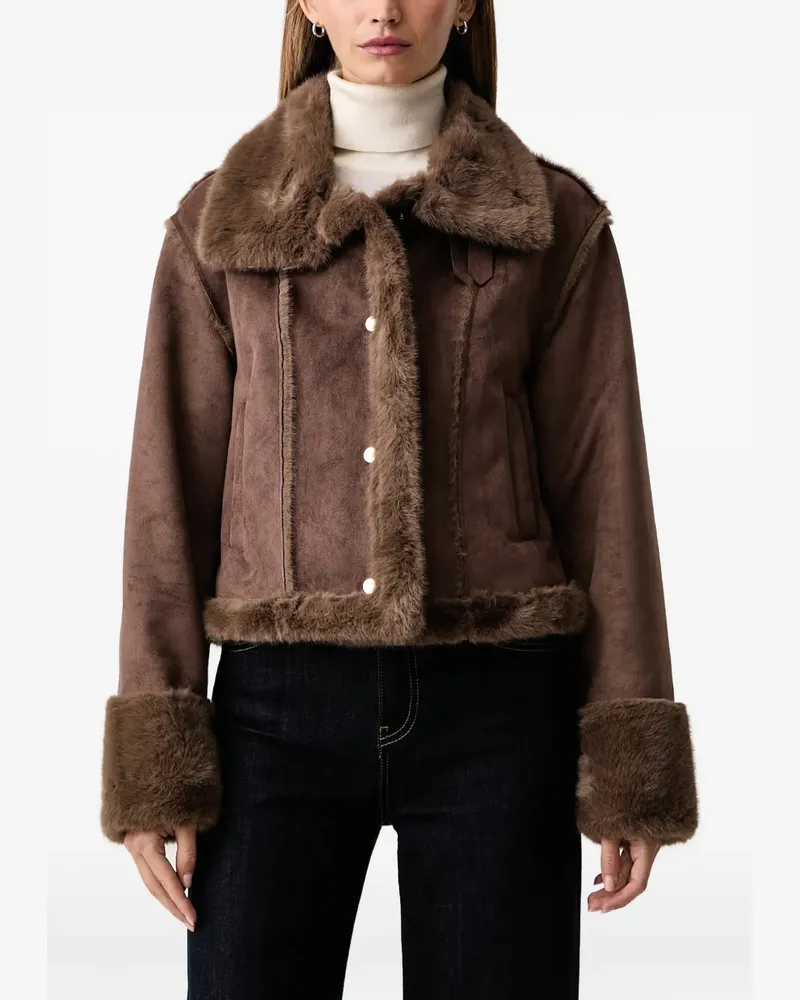 Fracomina Jacke mit Faux Fur - Braun Braun