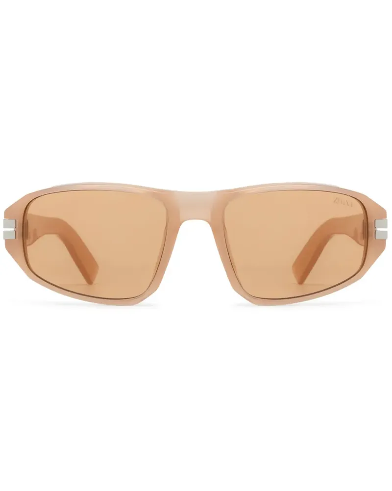 Ermenegildo Zegna Sonnenbrille mit ovalem Gestell - Braun Braun
