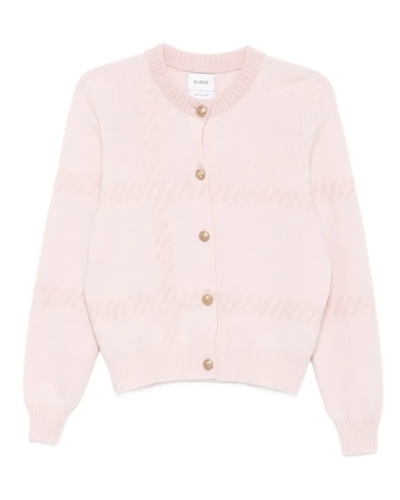 Barrie Intarsia Boucle Cardigan - Rosa Rosa