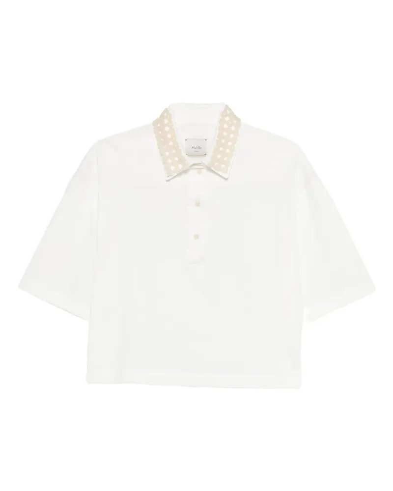 ALYSI beaded polo shirt - Weiß Weiß
