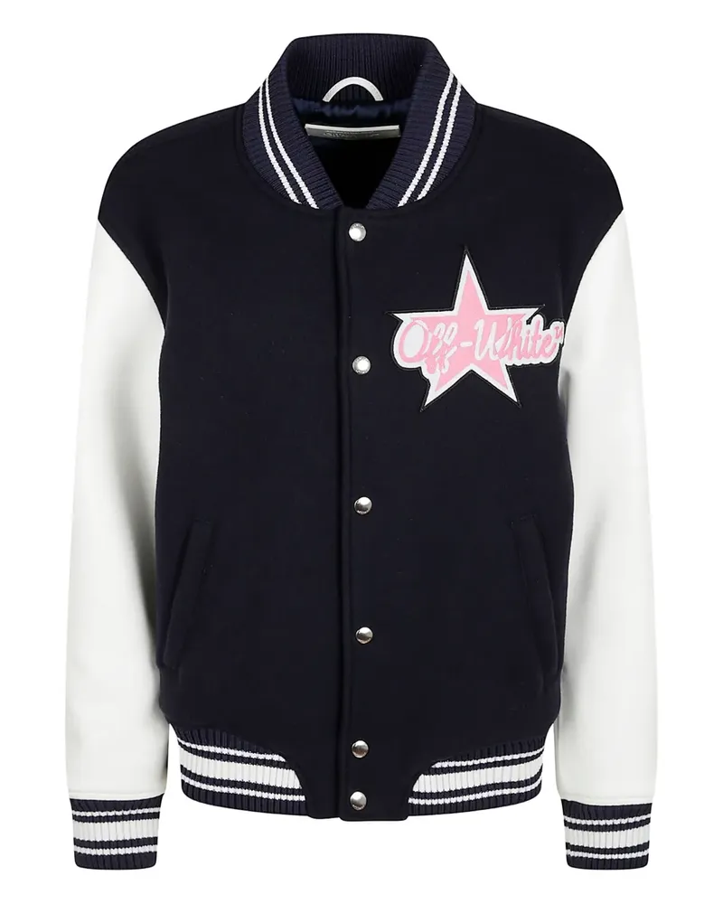 OFF-WHITE embroidered bomber jacket - Blau Blau