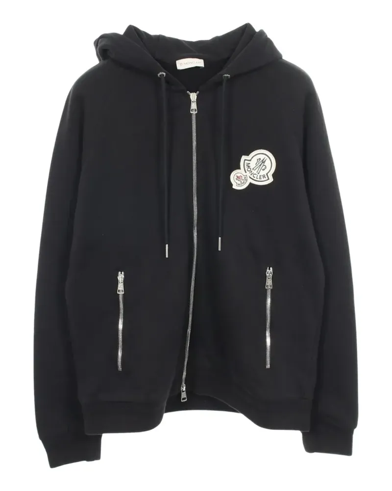 Moncler 2010s logo-patch zip-up hoodie - Schwarz Schwarz