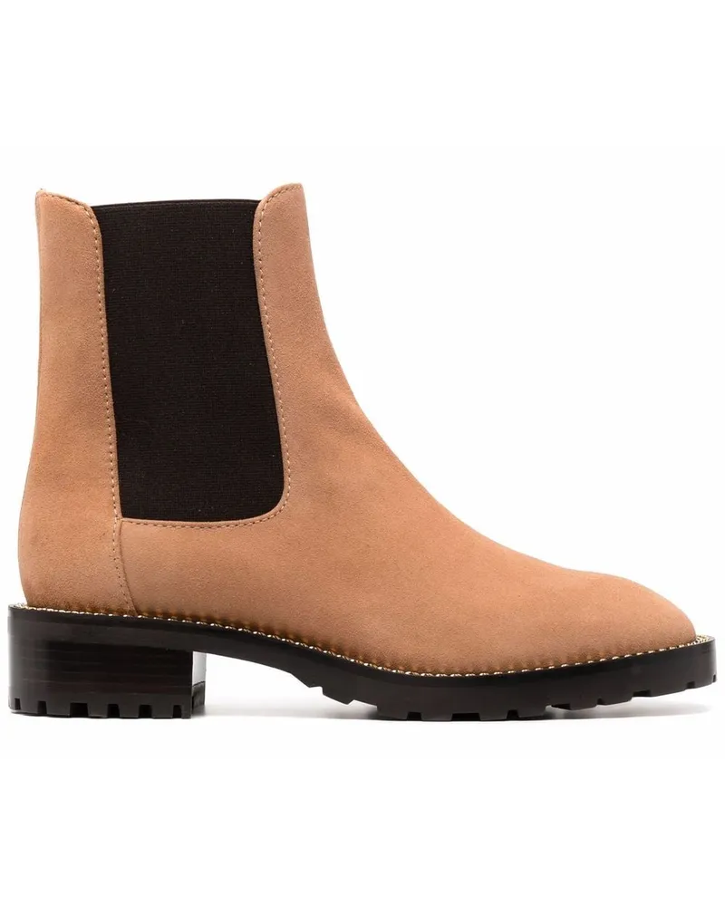 Stuart Weitzman Chelsea-Boots aus Wildleder - Nude Nude