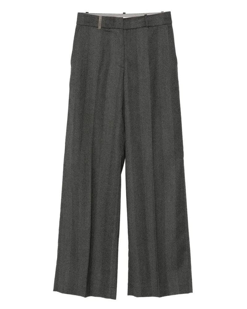 Peserico Hose mit Fischgrätenmuster - Grau Grau