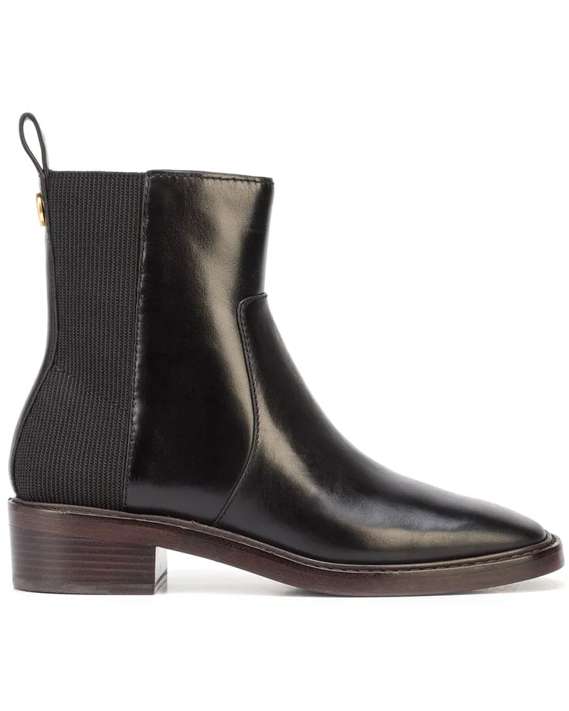 Tory Burch Chelsea-Boots mit eckiger Kappe - Schwarz Schwarz