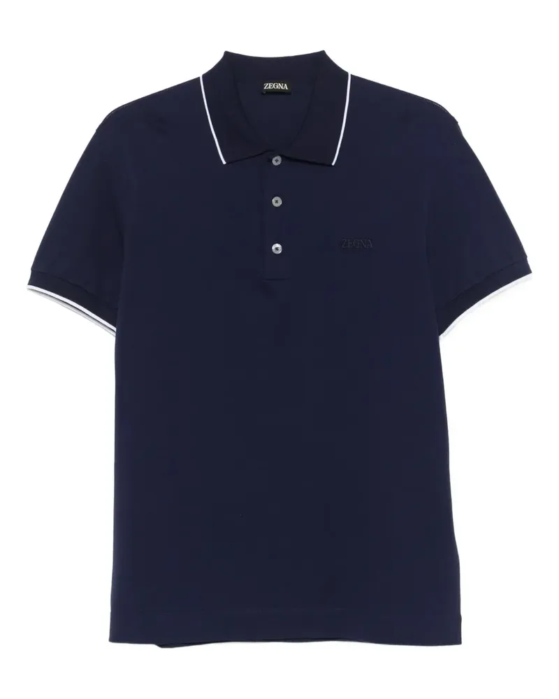 Ermenegildo Zegna tipped-collar polo shirt - Blau Blau