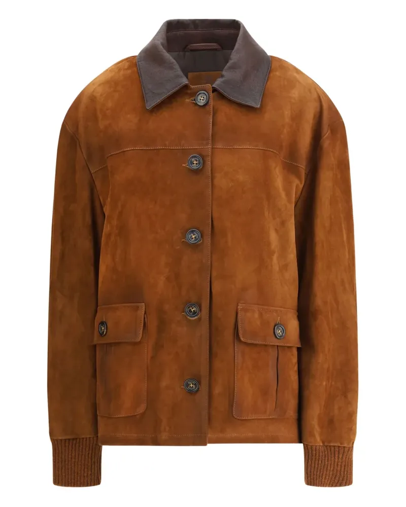 Valstar Wildlederjacke mit Knopfleiste - Braun Braun