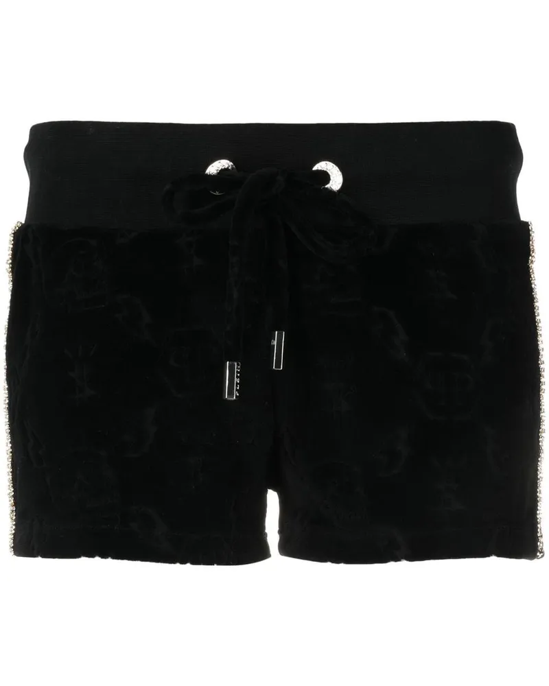 Philipp Plein Shorts mit Monogramm - Schwarz Schwarz