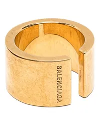 Balenciaga Breiter Ring mit Logo-Gravur Gold