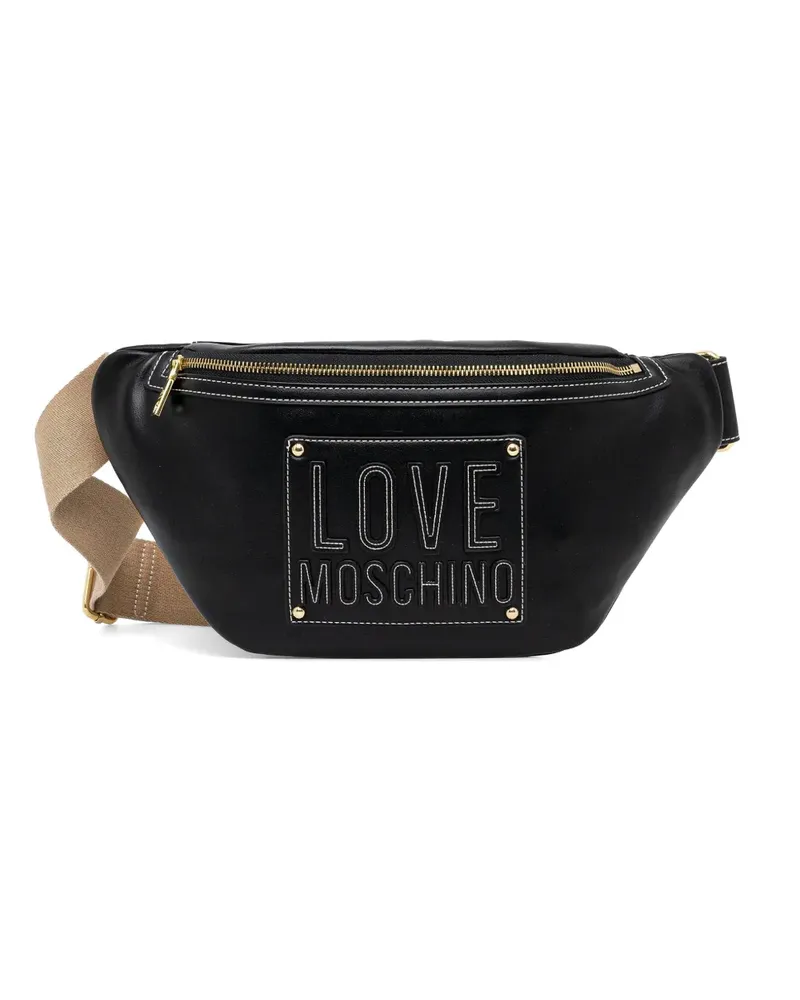 Moschino Gürteltasche mit Reißverschluss und Logo-Detail - Schwarz Schwarz