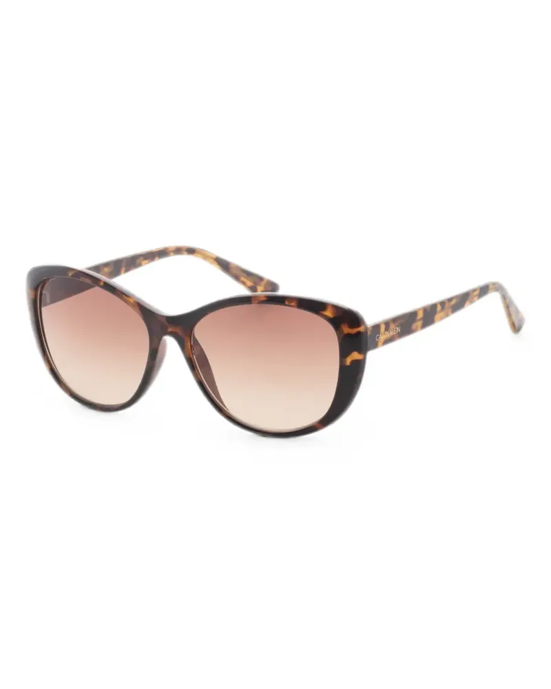 Calvin Klein Cat-Eye-Sonnenbrille in Schildpattoptik - Braun Braun